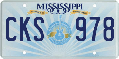 MS license plate CKS978