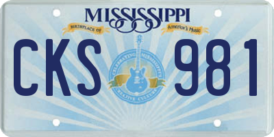 MS license plate CKS981