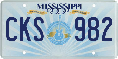 MS license plate CKS982