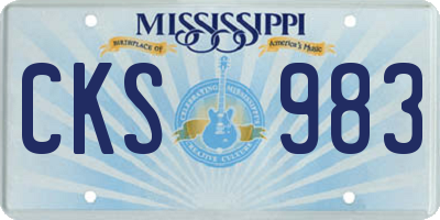 MS license plate CKS983