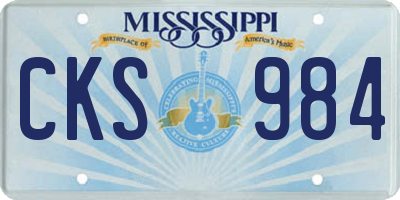 MS license plate CKS984