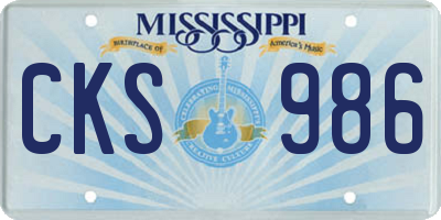 MS license plate CKS986