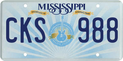 MS license plate CKS988