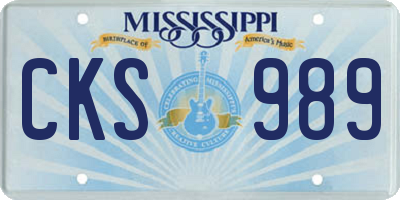 MS license plate CKS989