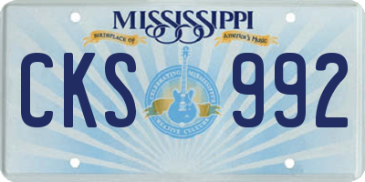 MS license plate CKS992