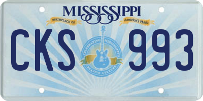MS license plate CKS993