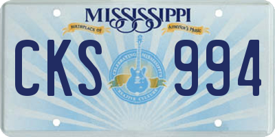 MS license plate CKS994
