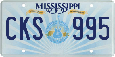 MS license plate CKS995