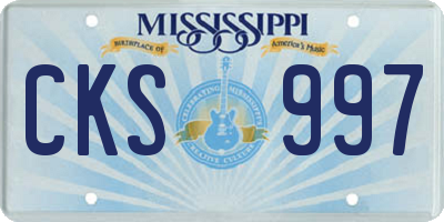 MS license plate CKS997