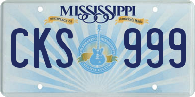 MS license plate CKS999