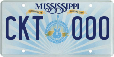 MS license plate CKT000