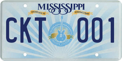 MS license plate CKT001