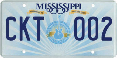 MS license plate CKT002