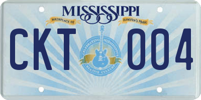 MS license plate CKT004