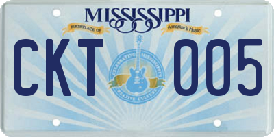MS license plate CKT005