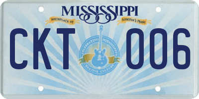 MS license plate CKT006