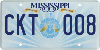 MS license plate CKT008