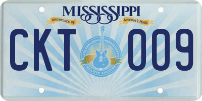 MS license plate CKT009