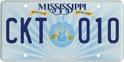 MS license plate CKT010