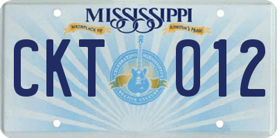 MS license plate CKT012