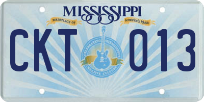 MS license plate CKT013
