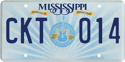 MS license plate CKT014