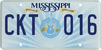 MS license plate CKT016