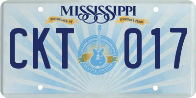 MS license plate CKT017