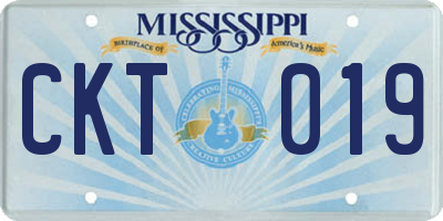 MS license plate CKT019