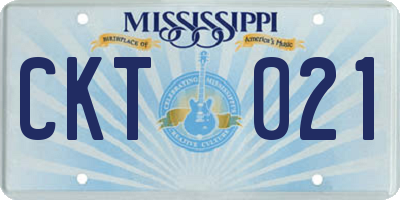 MS license plate CKT021
