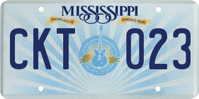 MS license plate CKT023