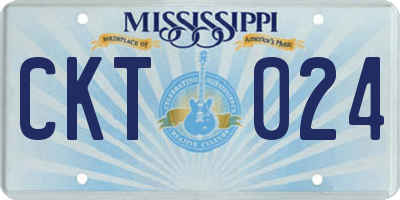 MS license plate CKT024