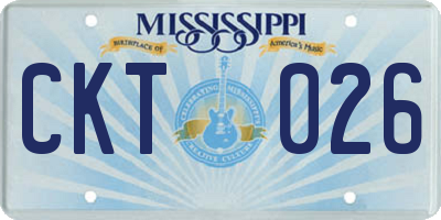 MS license plate CKT026