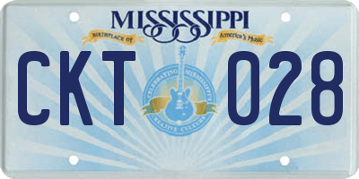 MS license plate CKT028