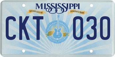 MS license plate CKT030
