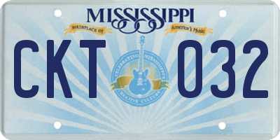 MS license plate CKT032