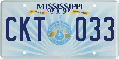 MS license plate CKT033
