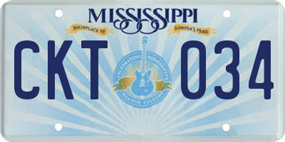 MS license plate CKT034