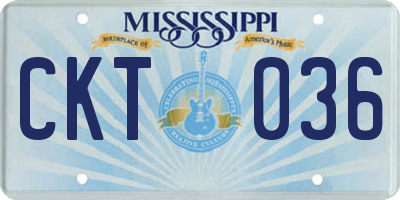 MS license plate CKT036