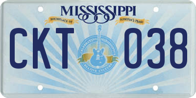 MS license plate CKT038