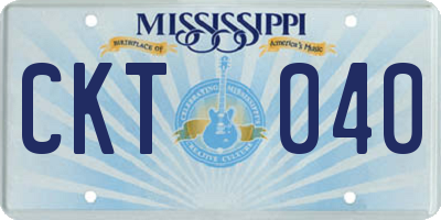 MS license plate CKT040