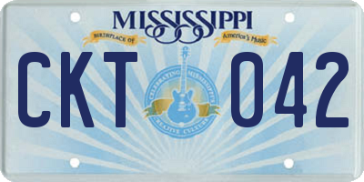 MS license plate CKT042