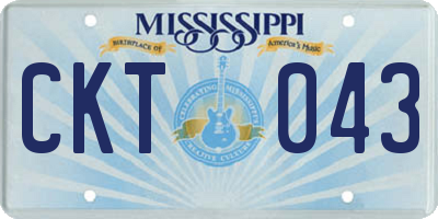 MS license plate CKT043