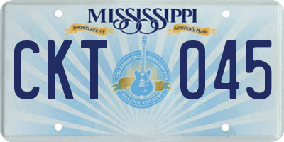 MS license plate CKT045