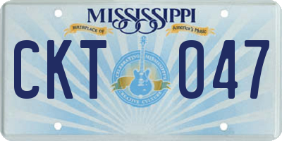 MS license plate CKT047