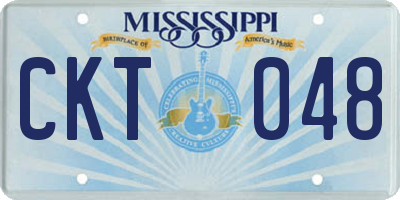 MS license plate CKT048