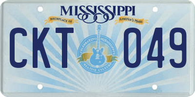 MS license plate CKT049