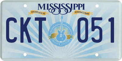 MS license plate CKT051