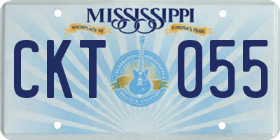 MS license plate CKT055