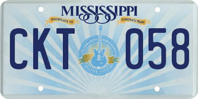 MS license plate CKT058